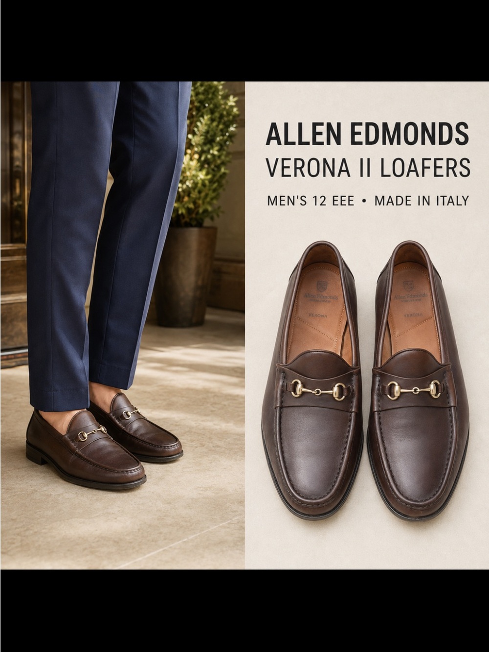 Allen Edmonds Brown Leather Bit Loafers Verona II